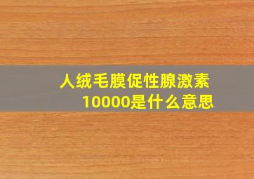 人绒毛膜促性腺激素10000是什么意思