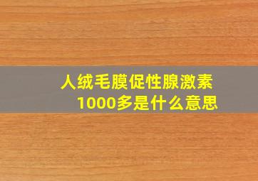 人绒毛膜促性腺激素1000多是什么意思