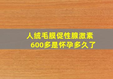 人绒毛膜促性腺激素600多是怀孕多久了