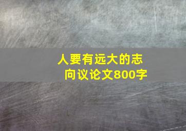 人要有远大的志向议论文800字