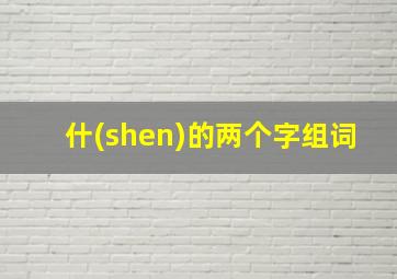 什(shen)的两个字组词