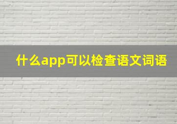 什么app可以检查语文词语