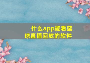 什么app能看篮球直播回放的软件