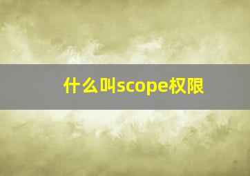 什么叫scope权限