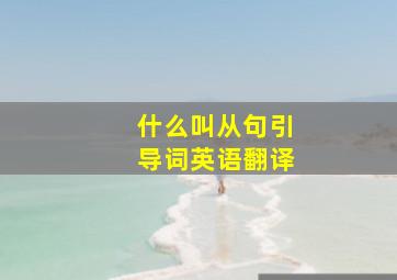 什么叫从句引导词英语翻译