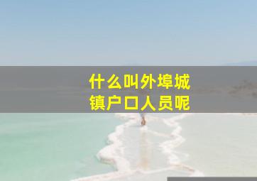 什么叫外埠城镇户口人员呢