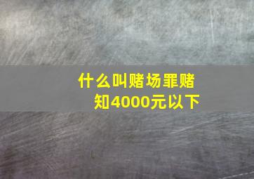 什么叫赌场罪赌知4000元以下