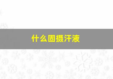 什么固摄汗液