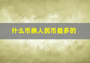 什么币换人民币最多的