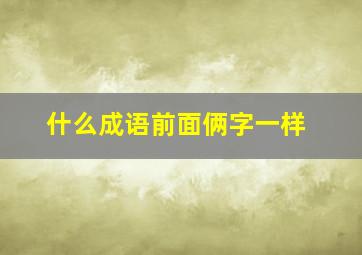 什么成语前面俩字一样