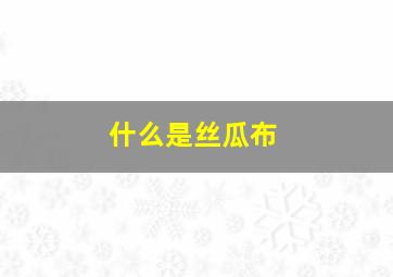 什么是丝瓜布