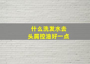 什么洗发水去头屑控油好一点