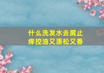 什么洗发水去屑止痒控油又蓬松又香