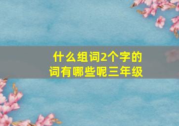 什么组词2个字的词有哪些呢三年级