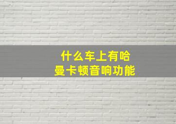 什么车上有哈曼卡顿音响功能