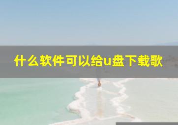 什么软件可以给u盘下载歌