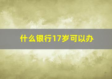 什么银行17岁可以办