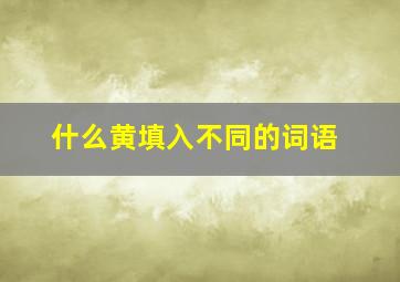 什么黄填入不同的词语