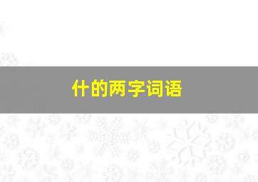 什的两字词语