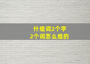 什组词2个字2个词怎么组的