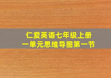 仁爱英语七年级上册一单元思维导图第一节