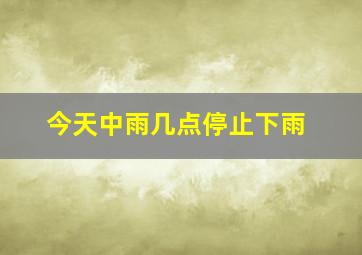 今天中雨几点停止下雨