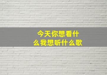 今天你想看什么我想听什么歌