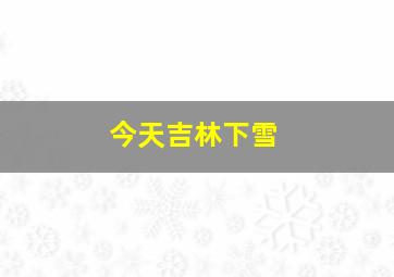 今天吉林下雪