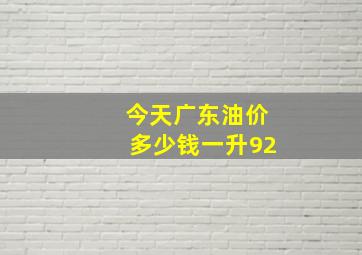 今天广东油价多少钱一升92