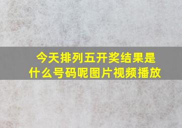 今天排列五开奖结果是什么号码呢图片视频播放