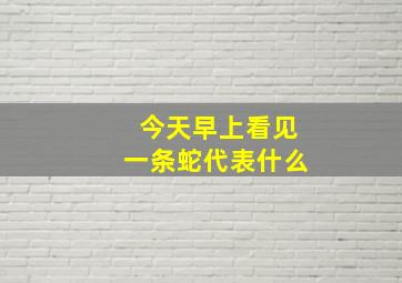 今天早上看见一条蛇代表什么