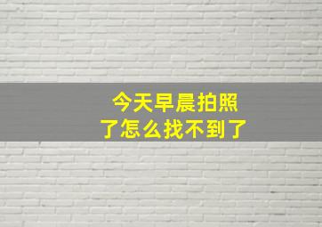 今天早晨拍照了怎么找不到了