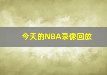 今天的NBA录像回放