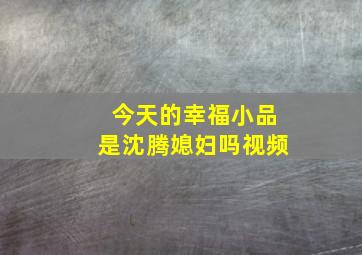 今天的幸福小品是沈腾媳妇吗视频