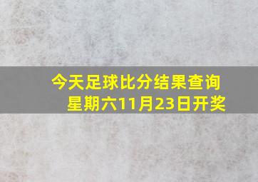 今天足球比分结果查询星期六11月23日开奖