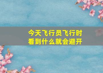 今天飞行员飞行时看到什么就会避开