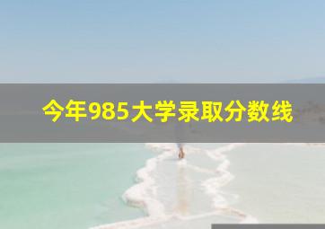 今年985大学录取分数线