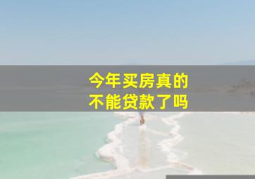 今年买房真的不能贷款了吗