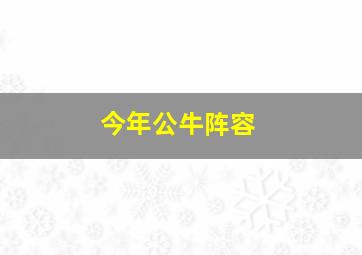 今年公牛阵容