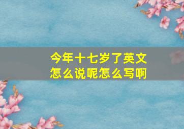 今年十七岁了英文怎么说呢怎么写啊