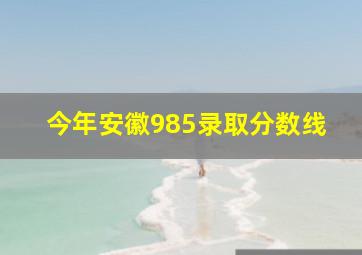 今年安徽985录取分数线