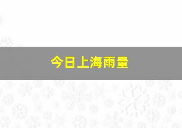 今日上海雨量