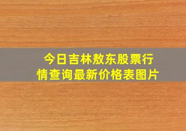 今日吉林敖东股票行情查询最新价格表图片