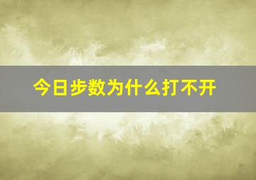 今日步数为什么打不开