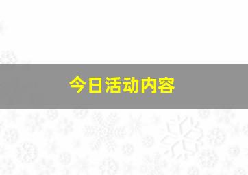 今日活动内容