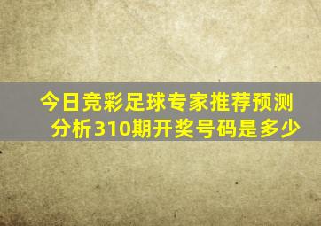 今日竞彩足球专家推荐预测分析310期开奖号码是多少