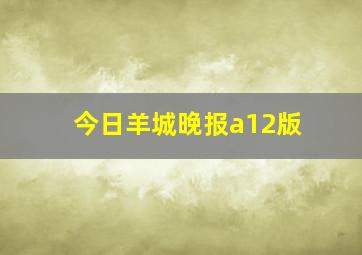 今日羊城晚报a12版