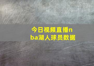 今日视频直播nba湖人球员数据