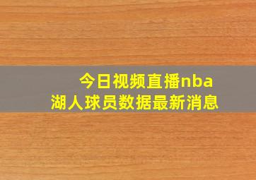 今日视频直播nba湖人球员数据最新消息