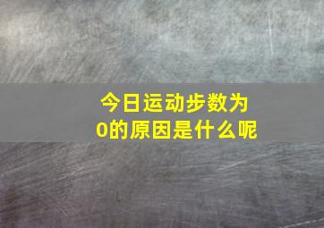 今日运动步数为0的原因是什么呢